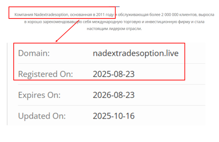 Мошеннический брокер Nadextradesoption (nadextradesoption.live) Отзывы и возврат денег!